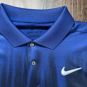 Nike Shirts Dry Vapor Fog Print Polo Deep Royal Blue Size